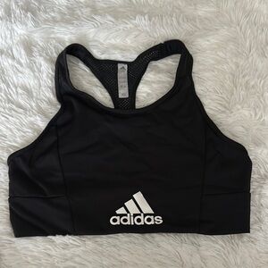 Adidas Black Sports Bra Moisture-Wicking Racerback Medium